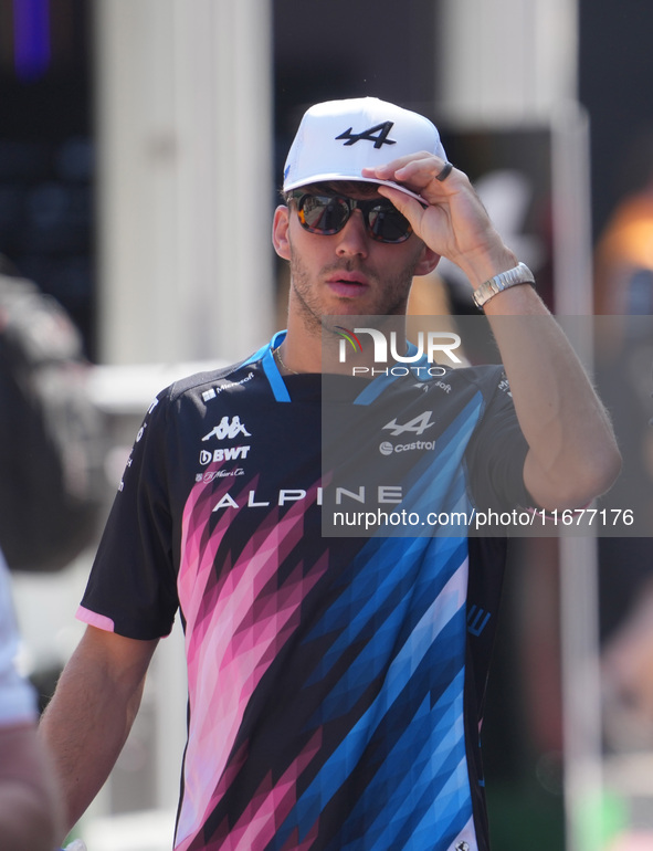 Pierre Gasly of France drives the (10) BWT Alpine F1 Team A524 Renault during the Formula 1 Pirelli United States Grand Prix 2024 in Austin,...