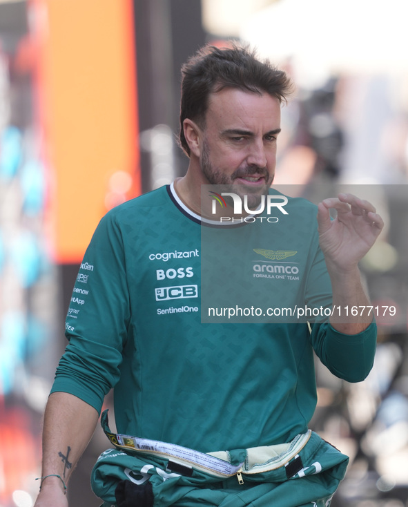 Fernando Alonso of Spain drives the (14) Aston Martin Aramco Cognizant F1 Team AMR24 Mercedes during the Formula 1 Pirelli United States Gra...