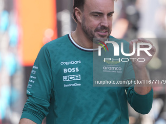 Fernando Alonso of Spain drives the (14) Aston Martin Aramco Cognizant F1 Team AMR24 Mercedes during the Formula 1 Pirelli United States Gra...