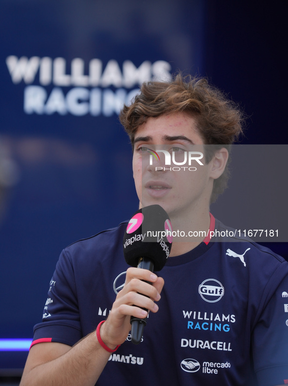 Franco Colapinto of Argentina drives the (43) Williams Racing FW46 Mercedes during the Formula 1 Pirelli United States Grand Prix 2024 in Au...