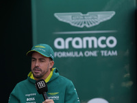 Fernando Alonso of Spain drives the (14) Aston Martin Aramco Cognizant F1 Team AMR24 Mercedes during the Formula 1 Pirelli United States Gra...