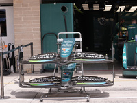 The front wing of the Aston Martin Aramco Cognizant F1 Team AMR24 Mercedes (