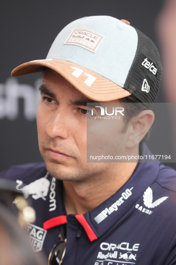 Sergio Perez of Mexico drives the (11) Oracle Red Bull Racing RB20 Honda RBPT during the Formula 1 Pirelli United States Grand Prix 2024 in...