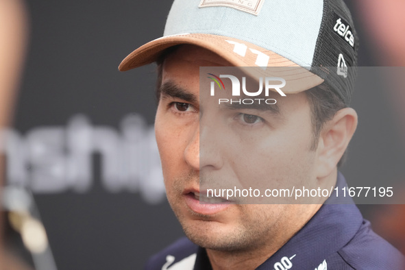 Sergio Perez of Mexico drives the (11) Oracle Red Bull Racing RB20 Honda RBPT during the Formula 1 Pirelli United States Grand Prix 2024 in...