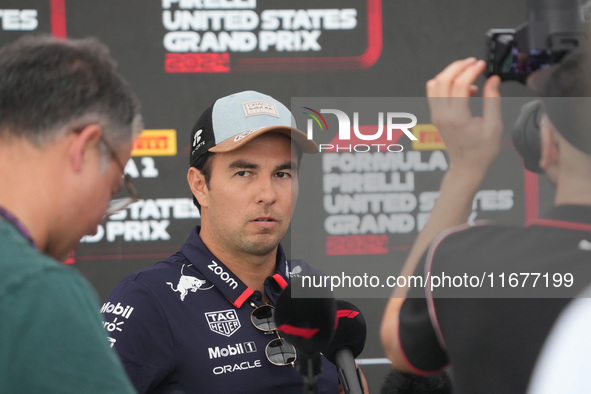 Sergio Perez of Mexico drives the (11) Oracle Red Bull Racing RB20 Honda RBPT during the Formula 1 Pirelli United States Grand Prix 2024 in...