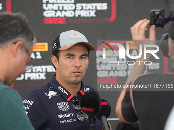 Sergio Perez of Mexico drives the (11) Oracle Red Bull Racing RB20 Honda RBPT during the Formula 1 Pirelli United States Grand Prix 2024 in...