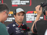 Sergio Perez of Mexico drives the (11) Oracle Red Bull Racing RB20 Honda RBPT during the Formula 1 Pirelli United States Grand Prix 2024 in...