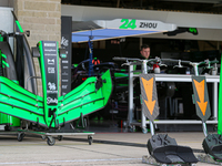 Pit of Stake F1 Team kicks Sauber C44 Ferrari during the Formula 1 Pirelli United States Grand Prix 2024 in Austin, USA, on October 17, 2024...