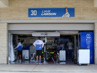 The garage of Williams Racing FW46 Mercedes is present during the Formula 1 Pirelli United States Grand Prix 2024 in Austin, USA, on October...