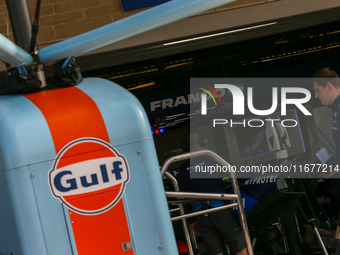 The garage of Williams Racing FW46 Mercedes is present during the Formula 1 Pirelli United States Grand Prix 2024 in Austin, USA, on October...