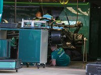 Mechanics work during the Formula 1 Pirelli United States Grand Prix 2024 in Austin, USA, on October 17, 2024. (