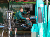 Mechanics work during the Formula 1 Pirelli United States Grand Prix 2024 in Austin, USA, on October 17, 2024. (