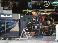 Mechanics work during the Formula 1 Pirelli United States Grand Prix 2024 in Austin, USA, on October 17, 2024. (