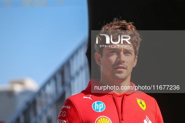 Charles Leclerc participates in the Formula 1 Pirelli United States Grand Prix 2024 in Austin, USA, on October 17, 2024. 