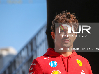 Charles Leclerc participates in the Formula 1 Pirelli United States Grand Prix 2024 in Austin, USA, on October 17, 2024. (