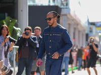 Lewis Hamilton of the UK drives the (44) Mercedes-AMG Petronas F1 Team F1 W15 E Performance Mercedes during the Formula 1 Pirelli United Sta...