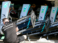 Mechanics work during the Formula 1 Pirelli United States Grand Prix 2024 in Austin, USA, on October 17, 2024. (