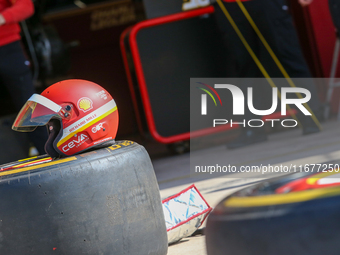 A mechanic helmet is present during the Formula 1 Pirelli United States Grand Prix 2024 in Austin, USA, on October 17, 2024. (