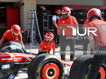 Mechanics work during the Formula 1 Pirelli United States Grand Prix 2024 in Austin, USA, on October 17, 2024. (