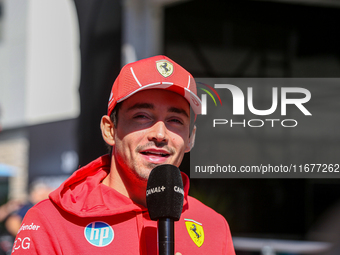 Charles Leclerc of Monaco drives the (16) Scuderia Ferrari SF-24 Ferrari during the Formula 1 Pirelli United States Grand Prix 2024 in Austi...