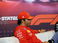 Carlos Sainz Jr. of Spain drives the (55) Scuderia Ferrari SF-24 Ferrari during the Formula 1 Pirelli United States Grand Prix 2024 in Austi...