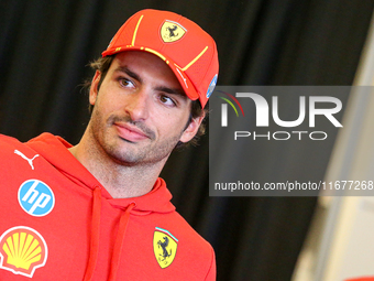 Carlos Sainz Jr. of Spain drives the (55) Scuderia Ferrari SF-24 Ferrari during the Formula 1 Pirelli United States Grand Prix 2024 in Austi...