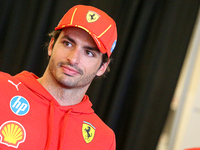 Carlos Sainz Jr. of Spain drives the (55) Scuderia Ferrari SF-24 Ferrari during the Formula 1 Pirelli United States Grand Prix 2024 in Austi...