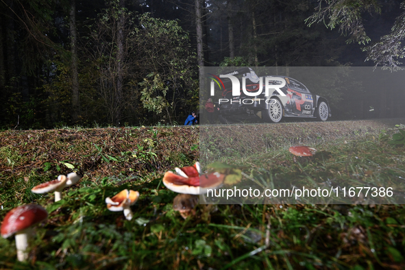 Driver Sebastien Ogier and co-driver Vincent Landais of the team Toyota Gazoo Racing WRT, Toyota GR Yaris Rally1 Hybrid, face the second day...