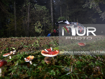 Driver Sebastien Ogier and co-driver Vincent Landais of the team Toyota Gazoo Racing WRT, Toyota GR Yaris Rally1 Hybrid, face the second day...