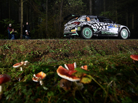 Driver Oliver Solberg and co-driver Elliott Edmondson of the team Toksport WRT 2, Skoda Fabia RS Rally2, face the second day of the race dur...