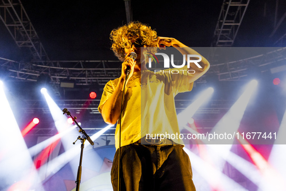 Dawson Daugherty of Almost Monday performs live at Fabrique in Milano, Italy, on October 18, 2024 