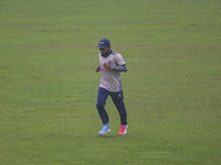 Bangladeshi cricketer Mushfiqur Rahim attends a practice session at the Sher-e-Bangla National Cricket Stadium in Dhaka, Bangladesh, on Octo...