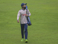 Bangladeshi cricketer Shadman Islam attends a practice session at the Sher-e-Bangla National Cricket Stadium in Dhaka, Bangladesh, on Octobe...