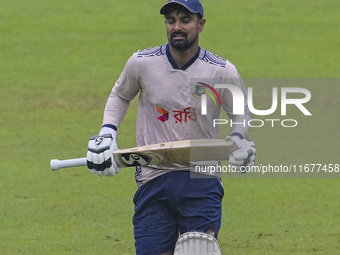 Bangladeshi cricketer Liton Das attends a practice session at the Sher-e-Bangla National Cricket Stadium in Dhaka, Bangladesh, on October 18...