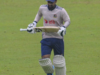 Bangladeshi cricketer Liton Das attends a practice session at the Sher-e-Bangla National Cricket Stadium in Dhaka, Bangladesh, on October 18...