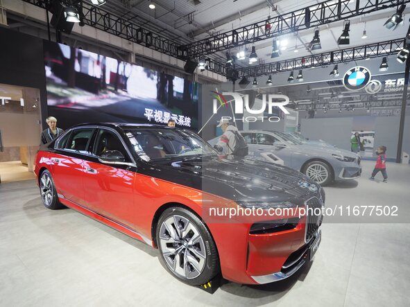 The audience visits the BMW booth at the 2024 World Intelligent Connected Vehicle Conference in Beijing, China, on October 18, 2024. 