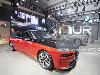 The audience visits the BMW booth at the 2024 World Intelligent Connected Vehicle Conference in Beijing, China, on October 18, 2024. (