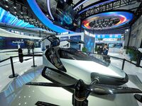 The audience visits the ''Xiaopeng Flying Car'' at the 2024 World Intelligent Connected Vehicle Conference in Beijing, China, on October 18,...