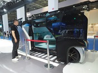 The audience visits the ''Multi-purpose Intelligent Autonomous Driving Concept Vehicle'' at the 2024 World Intelligent Connected Vehicle Con...