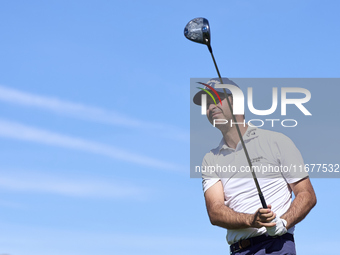 Jorge Campillo of Spain tees off on the 6th hole during the Estrella Damm N.A. Andalucia Masters 2024 at Real Club de Golf Sotogrande in San...