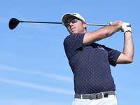 Julien Guerrier of France tees off on the 6th hole during the Estrella Damm N.A. Andalucia Masters 2024 at Real Club de Golf Sotogrande in S...