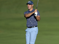 Andrea Pavan of Italy plays his second shot on the 10th hole during the Estrella Damm N.A. Andalucia Masters 2024 at Real Club de Golf Sotog...