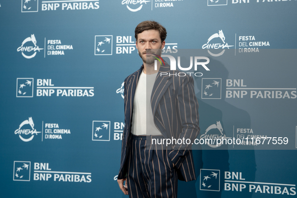 Lorenzo Richelmy attends the ''Fino Alla Fine'' photocall during the 19th Rome Film Festival at Auditorium Parco Della Musica in Rome, Italy...