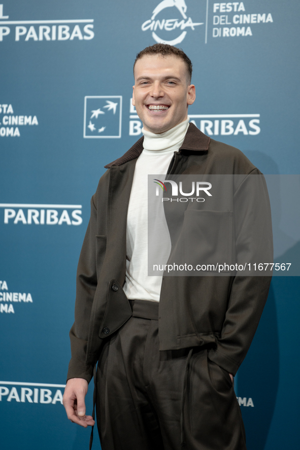 Enrico Inserra attends the ''Fino Alla Fine'' photocall during the 19th Rome Film Festival at Auditorium Parco Della Musica in Rome, Italy,...