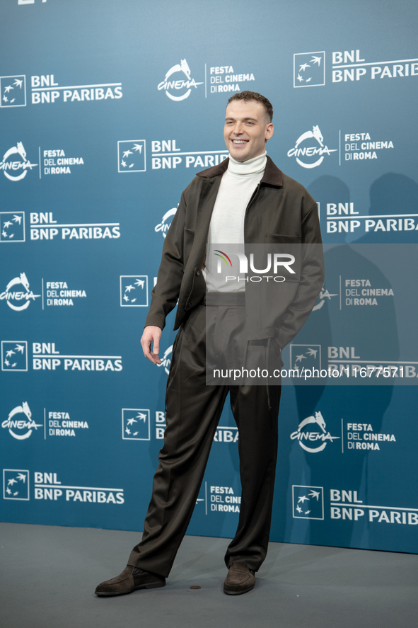 Enrico Inserra attends the ''Fino Alla Fine'' photocall during the 19th Rome Film Festival at Auditorium Parco Della Musica in Rome, Italy,...