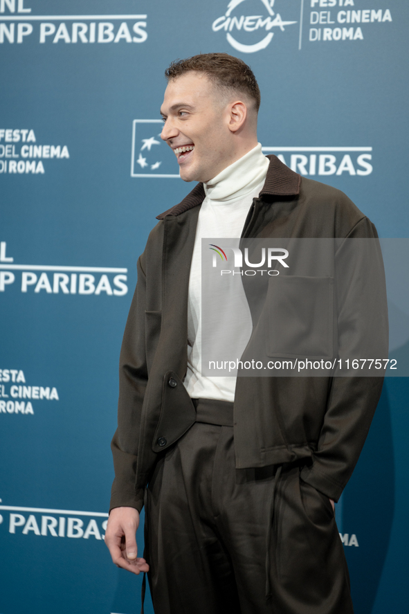 Enrico Inserra attends the ''Fino Alla Fine'' photocall during the 19th Rome Film Festival at Auditorium Parco Della Musica in Rome, Italy,...