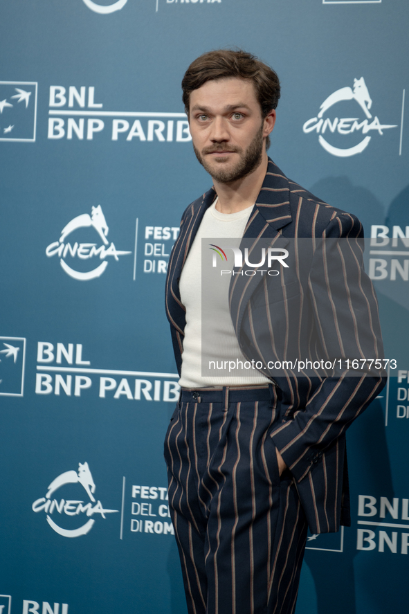 Lorenzo Richelmy attends the ''Fino Alla Fine'' photocall during the 19th Rome Film Festival at Auditorium Parco Della Musica in Rome, Italy...