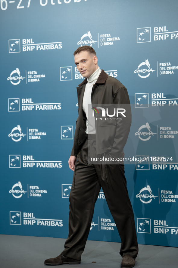 Enrico Inserra attends the ''Fino Alla Fine'' photocall during the 19th Rome Film Festival at Auditorium Parco Della Musica in Rome, Italy,...