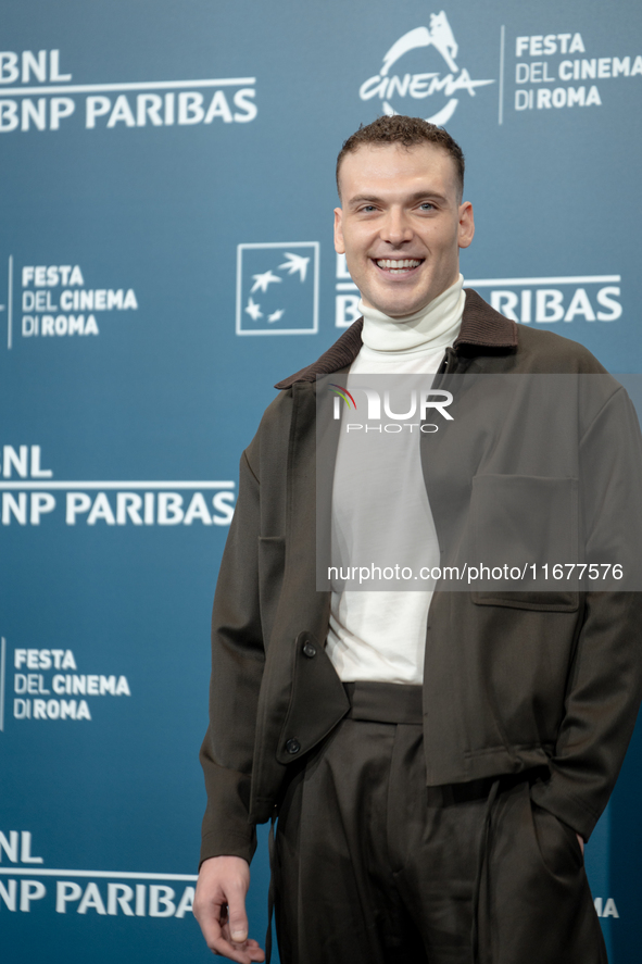 Enrico Inserra attends the ''Fino Alla Fine'' photocall during the 19th Rome Film Festival at Auditorium Parco Della Musica in Rome, Italy,...