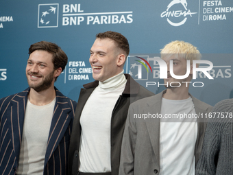 Lorenzo Richelmy and Enrico Inserra attend the ''Fino Alla Fine'' photocall during the 19th Rome Film Festival at Auditorium Parco Della Mus...